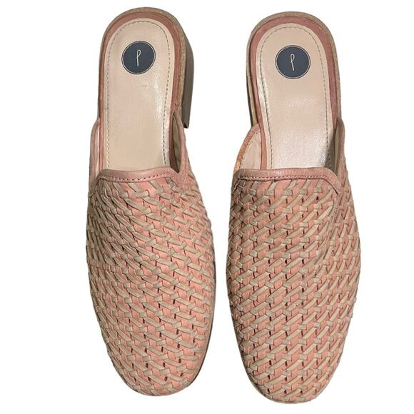 JOURNEE SIGNATURE PERRI Women's Pink‎ & Tan Woven Leather Slip-On Mule Size 9 - Picture 2 of 11